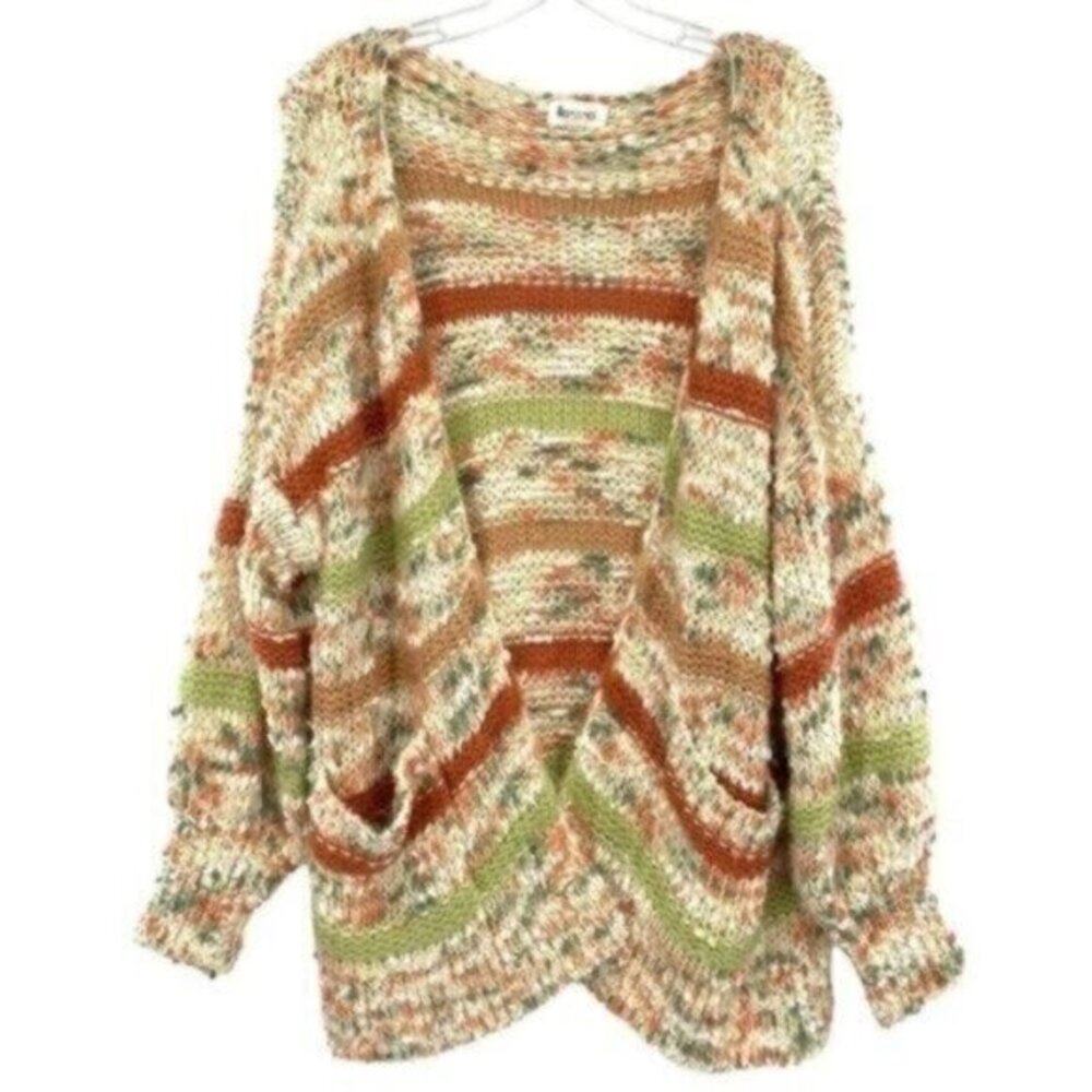 &Merci Confetti Cream Chunky Oversized Chenille Knit Cardigan Sweater